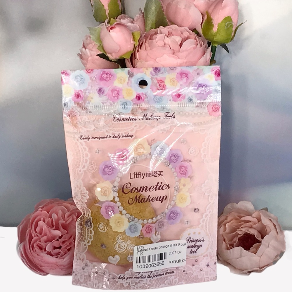 💚 FREE with any Purchase! Litfly Natural Konjac Sponge (Original) SMALL *BNIP